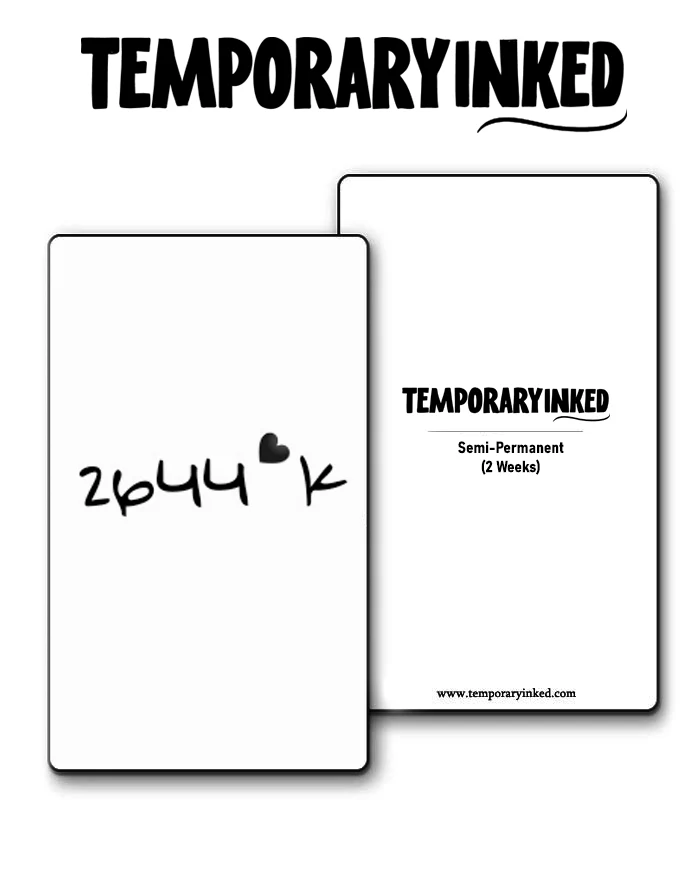 2644 K Text Tattoo