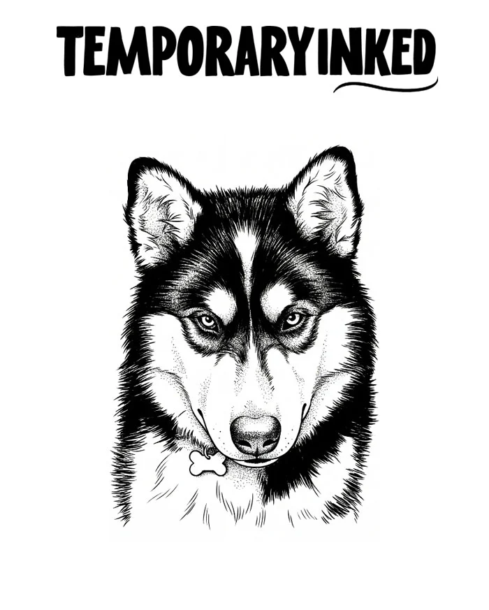 Husky Dog Face Tattoo
