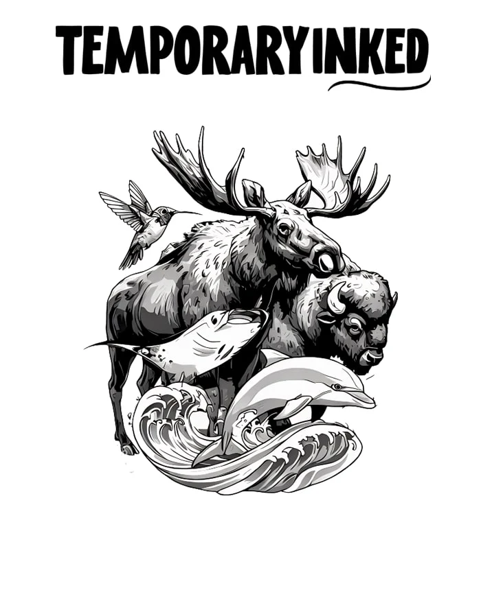 Land, Sea, & Sky Animals Tattoo