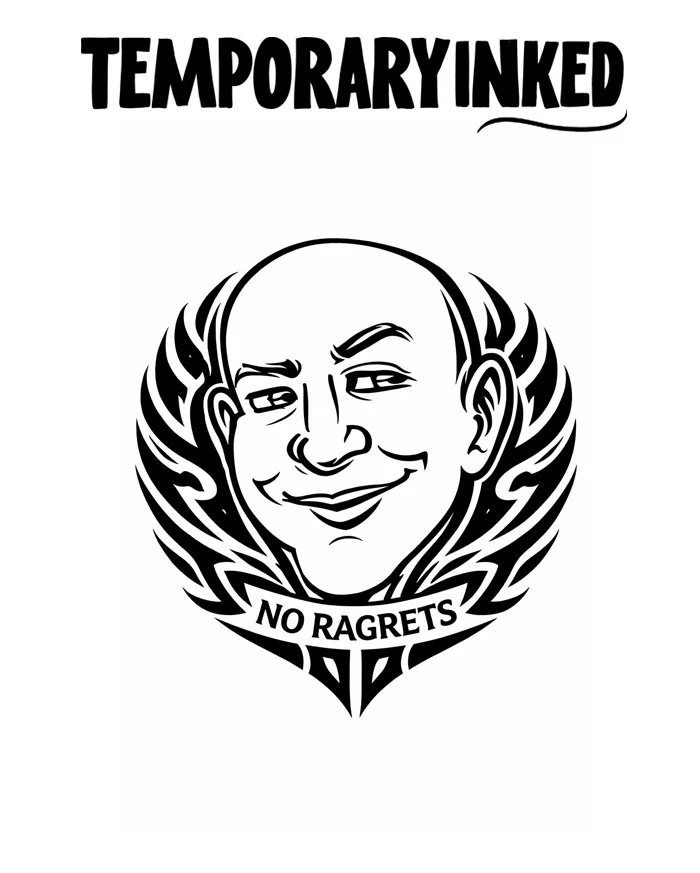 No Ragrets Face Tattoo