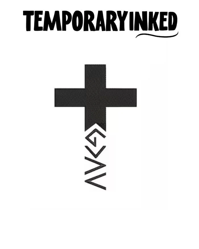 Runic Crucifix Tattoo