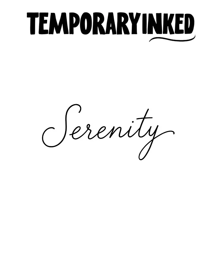 Serenity Text Tattoo