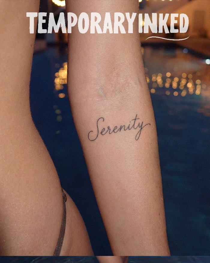 Serenity Text Tattoo - Image 2
