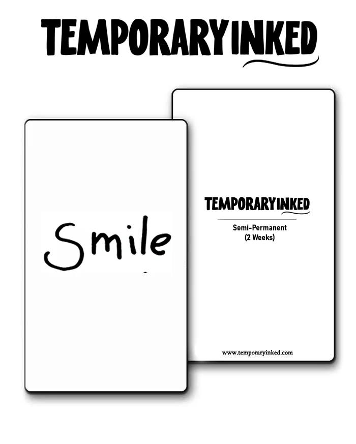Smile Text Tattoo