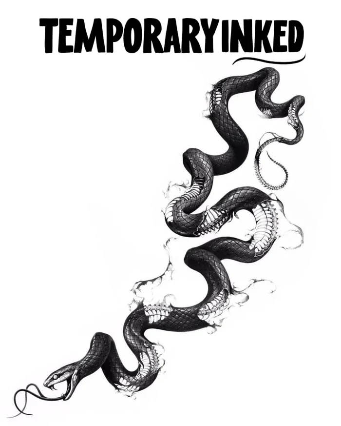 Twisting Serpent XL Tattoo